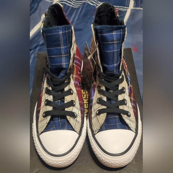 Converse Chuck Taylor All Star Dual Zip Hi Plaid, New In Box! W5.5/Kids 4 to 4.5 - Picture 2 of 12
